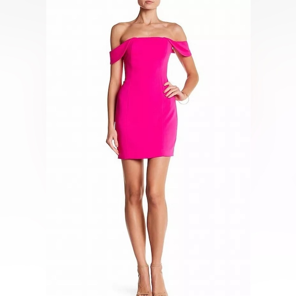 Jay Godfrey Hot Pink Off-Shoulder Dress